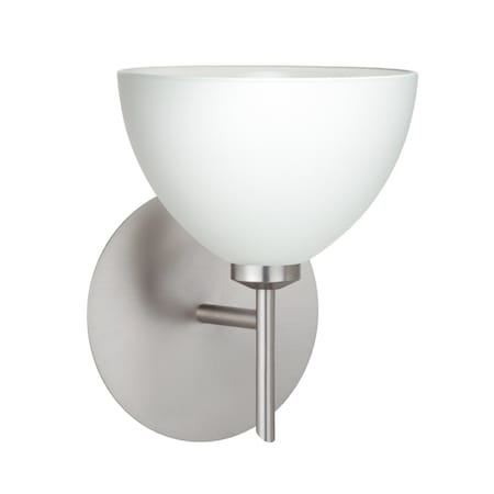 Besa Lighting Brella Mini Sconce, White, Satin Nickel Finish, 1x40W Halogen 1SW-467907-SN